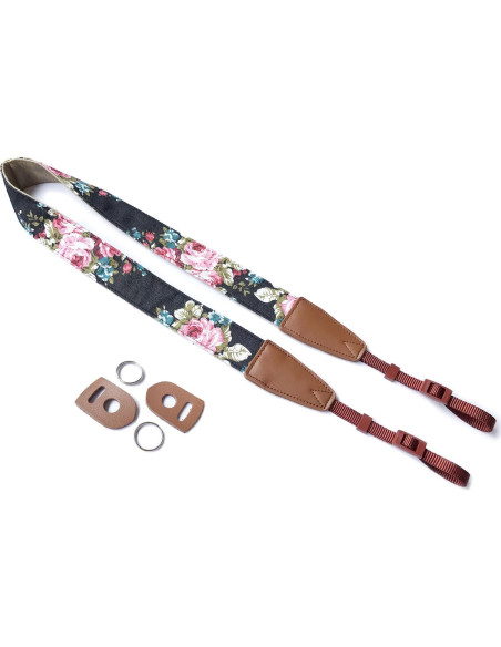 Correa de cámara ajustable Alled floral para DSLR y SLR