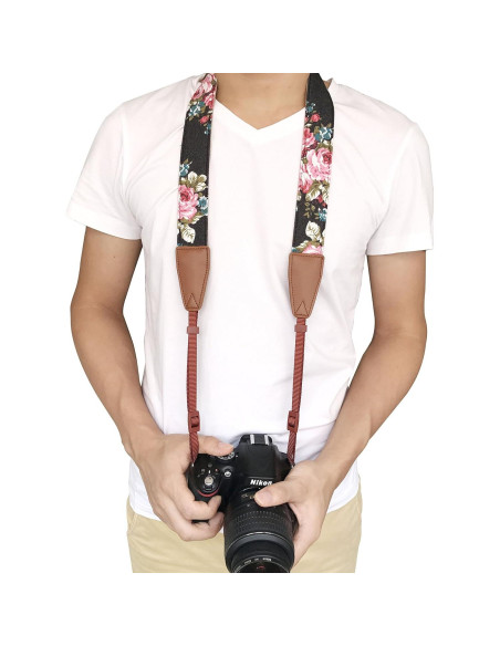 Correa de cámara ajustable Alled floral para DSLR y SLR