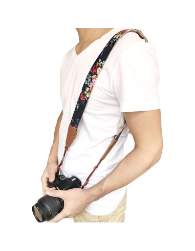 Correa de cámara ajustable Alled floral para DSLR y SLR