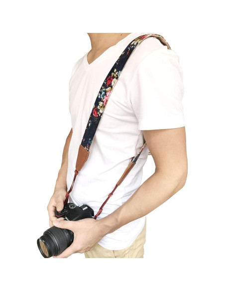 Correa de cámara ajustable Alled floral para DSLR y SLR