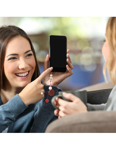 Encanto de Teléfono de Jade Loto - Accesorio Decorativo Rojo