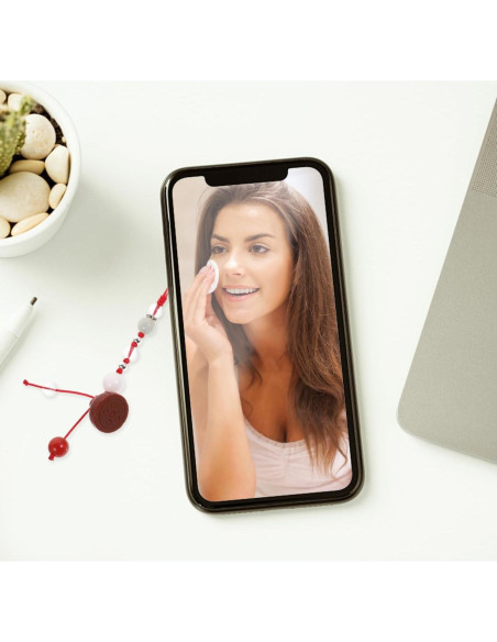 Encanto de Teléfono de Jade Loto - Accesorio Decorativo Rojo