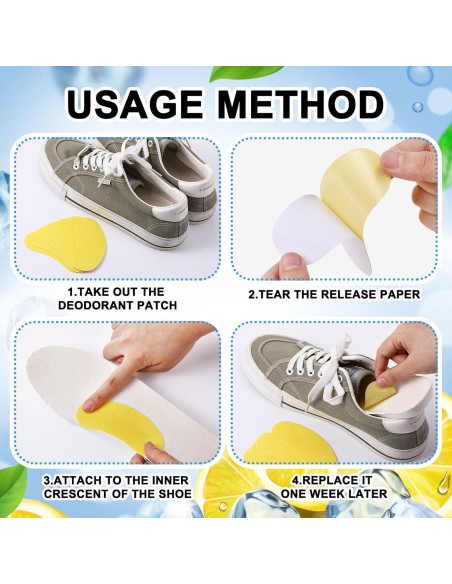 20 Calcomanías Desodorantes para Zapatos Cutecrop Aroma Limón