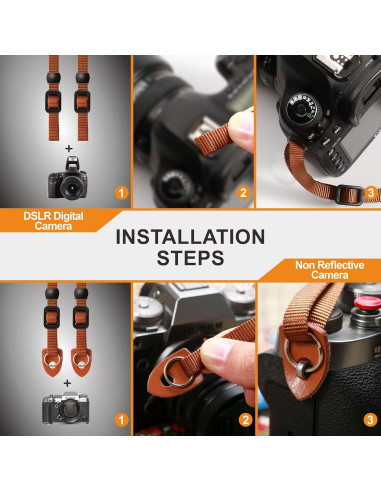 Correa de cámara Padwa Lifestyle Rojo Vintage 5cm Ajustable