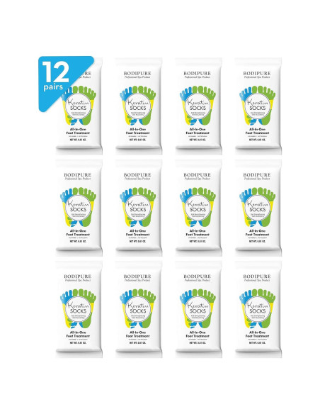 Bodipure Máscara Hidratante para Pies 12 Pares Queratina Vitamina E