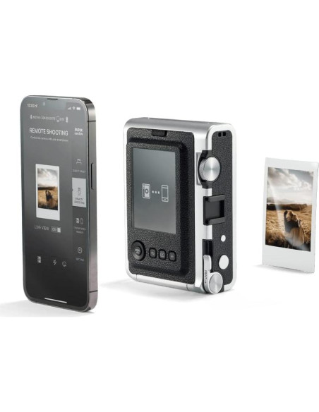 Cámara Instantánea Híbrida Fujifilm Instax Mini EVO Negra + 20 Películas + Estuche + Álbum + Micro SD 32GB