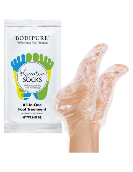 Bodipure Máscara Hidratante para Pies 12 Pares Queratina Vitamina E
