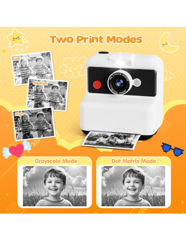 Cámara Instantánea para Niños CAMCLID M6 48MP 2.5K UHD Blanca