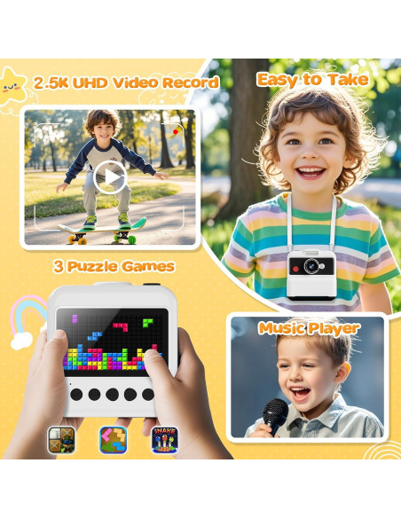 Cámara Instantánea para Niños CAMCLID M6 48MP 2.5K UHD Blanca
