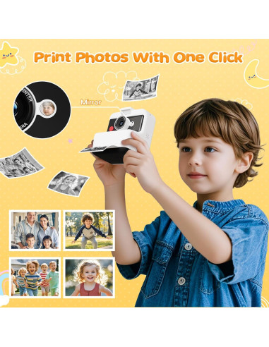 Cámara Instantánea para Niños CAMCLID M6 48MP 2.5K UHD Blanca