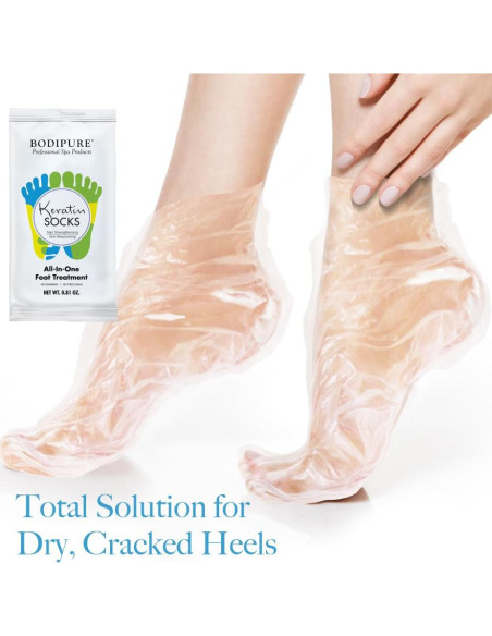 Bodipure Máscara Hidratante para Pies 12 Pares Queratina Vitamina E