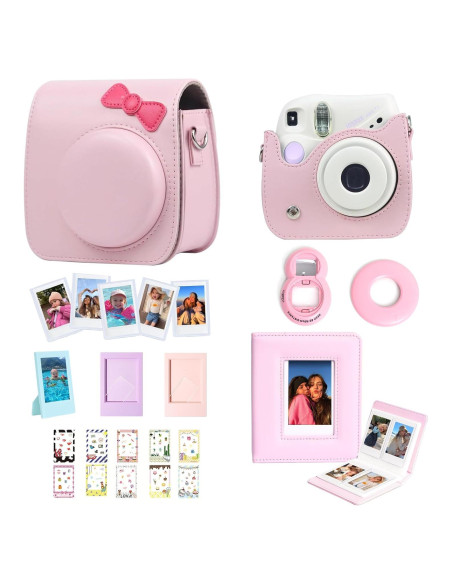 Kit Accesorios CAIYOULE para Fujifilm Instax Mini SE - Lazo Rosa
