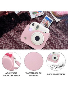 Kit Accesorios CAIYOULE para Fujifilm Instax Mini SE - Lazo Rosa 2