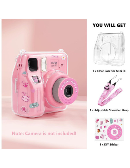 Funda Transparente para Cámara Fujifilm Instax Mini SE - Rosa
