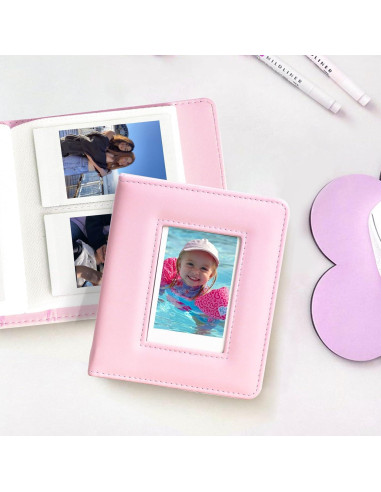 Kit Accesorios CAIYOULE para Fujifilm Instax Mini SE - Lazo Rosa
