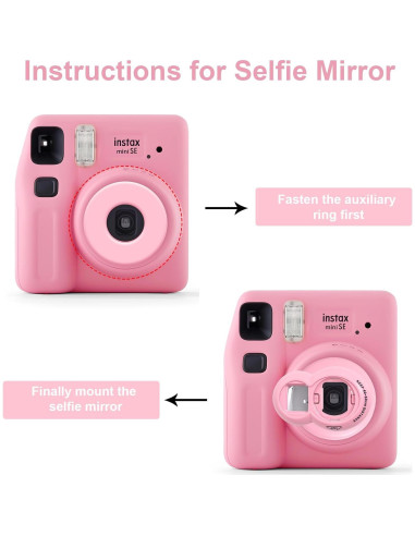Kit Accesorios CAIYOULE para Fujifilm Instax Mini SE - Lazo Rosa