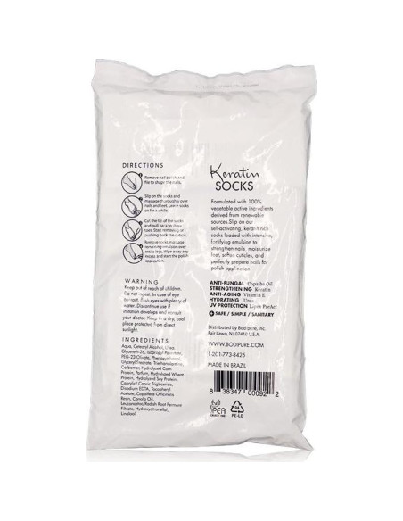 Bodipure Máscara Hidratante para Pies 12 Pares Queratina Vitamina E