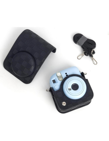 Funda de cámara Fujifilm Instax Mini 12 - Tablero de Ajedrez Negro