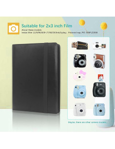 Álbum de Fotos 400 Bolsillos Ruibytree Negro para Instax Mini 2
