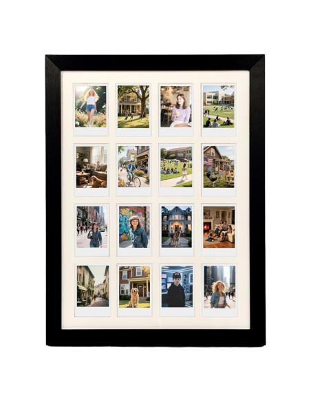 Marco Collage Comtraker para Fotos Polaroid 16 Aperturas Negro