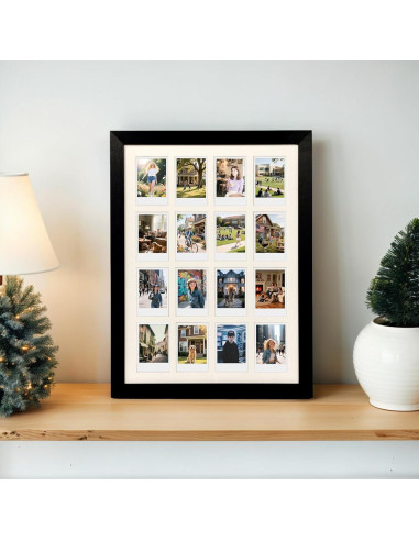 Marco Collage Comtraker para Fotos Polaroid 16 Aperturas Negro