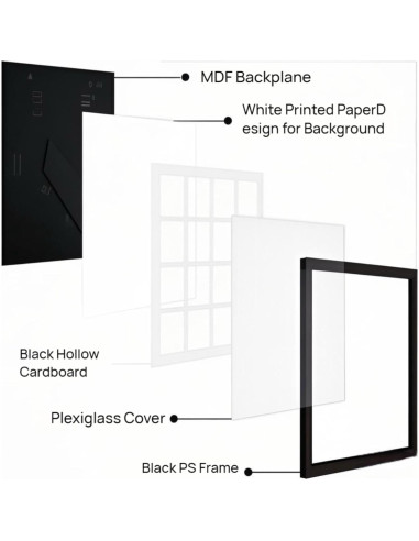 Marco Collage Comtraker para Fotos Polaroid 16 Aperturas Negro