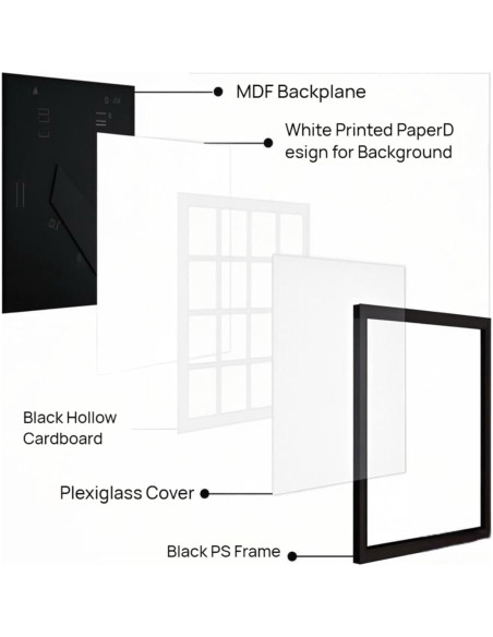 Marco Collage Comtraker para Fotos Polaroid 16 Aperturas Negro