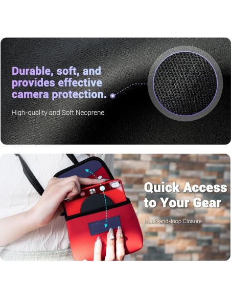 Funda Neopreno Suave para Cámara Leica SOFORT 2 ROJO