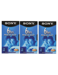 Cintas VHS Sony 3T120VR - Paquete de 3 - 6 Horas