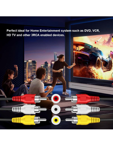 Cable RCA 3 Macho a Macho 1.5m SENLIXIN Audio Video