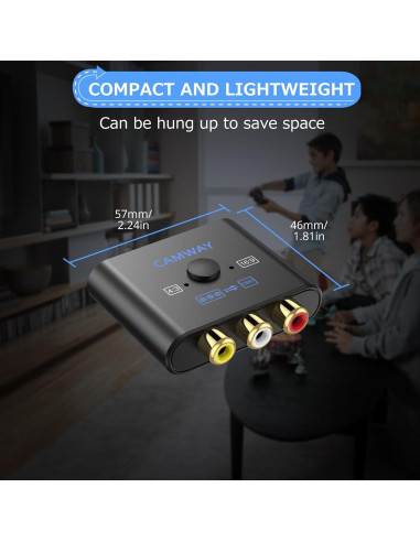 Convertidor RCA a HDMI CAMWAY 1080P Soporta PAL/NTSC