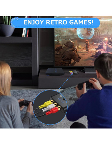 Convertidor RCA a HDMI CAMWAY 1080P Soporta PAL/NTSC