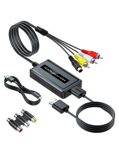 Convertidor RCA S-Video a HDMI Bcrokory 720P/1080P