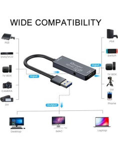 Tarjeta de Captura de Video USB WinRaybot 4K HDMI RCA 2