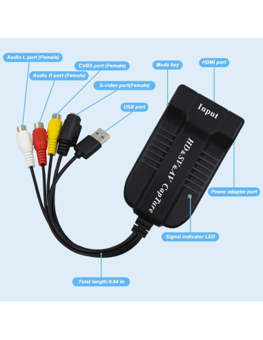 Tarjeta de Captura de Video HDSUNWSTD 1080P USB 2.0 AV HDMI