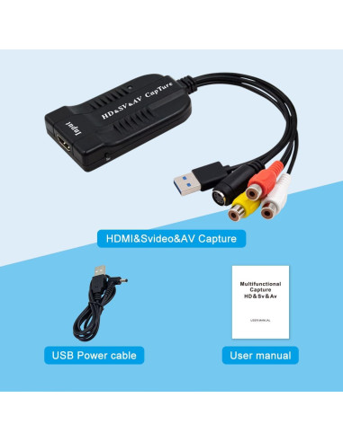 Tarjeta de Captura de Video HDSUNWSTD 1080P USB 2.0 AV HDMI