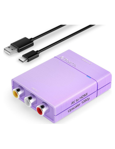 Convertidor RCA a HDMI Portta 1080P, Adaptador AV a Digital