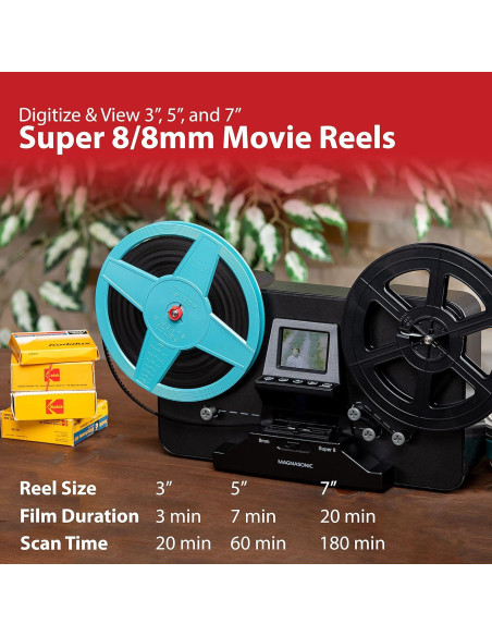 Escáner de película Magnasonic FS81, digitaliza Super 8/8mm