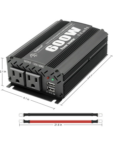 Inversor de Potencia 600W TVNIKD DC 12V a AC 110V con 2 USB