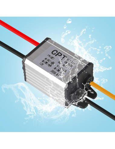 Convertidor DC 12V a 5V 3A 15W ALAMSCN A Prueba de Agua