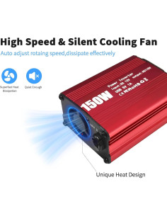 Inversor de Potencia 150W Sugolis 12V a 220V con 2 USB 2