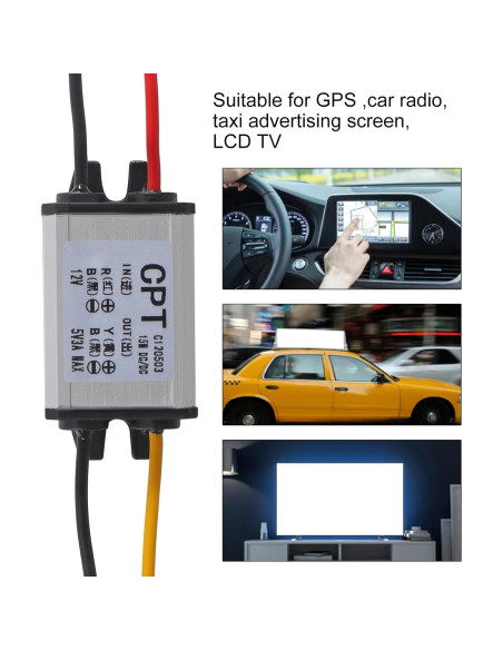 Convertidor DC 12V a 5V 3A 15W ALAMSCN A Prueba de Agua