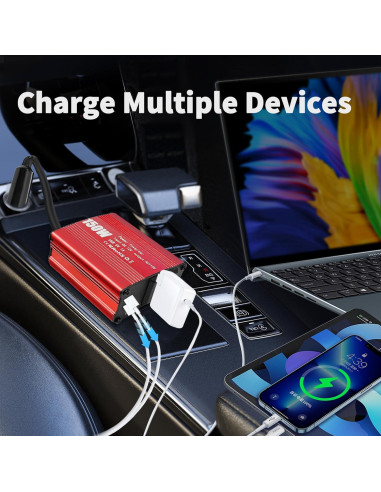 Inversor de Potencia 150W Sugolis 12V a 220V con 2 USB