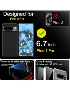 Protector de Pantalla Privado Ferilinso para Google Pixel 8 Pro 2
