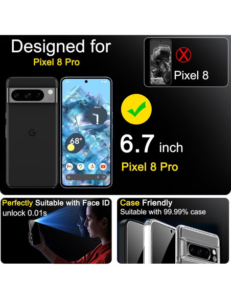 Protector de Pantalla Privado Ferilinso para Google Pixel 8 Pro