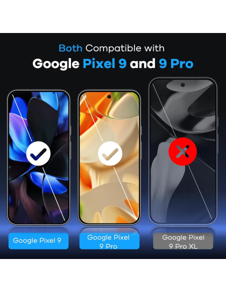 AACL 4-Pack Película Protectora Híbrida para Google Pixel 9/9 Pro
