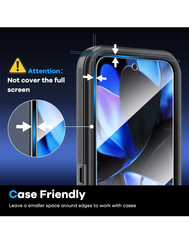 AACL 4-Pack Película Protectora Híbrida para Google Pixel 9/9 Pro