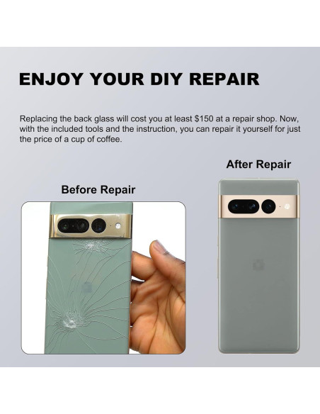 Reemplazo Cristal Trasero Superior FUSION VERDE para Pixel 8 Pro