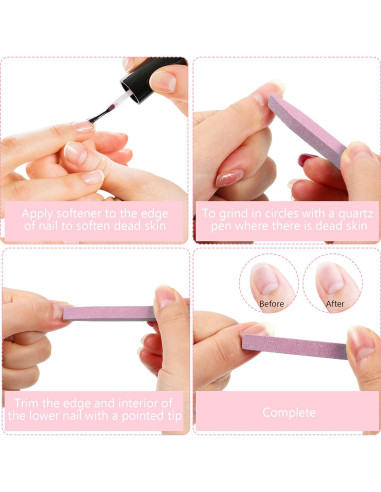 8 Limas de Uñas de Piedra Pumice Mudder - Herramienta de Manicura