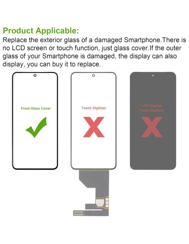 Cristal de Lente Frontal Reemplazo para Pixel 8 Pro - Kit de Herramientas